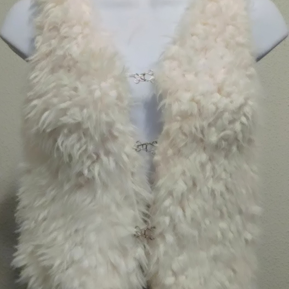 Cream faux fur vest